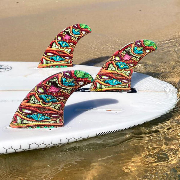 3D Fins - Thruster Surf / SUP - Tikitok (2+1)
