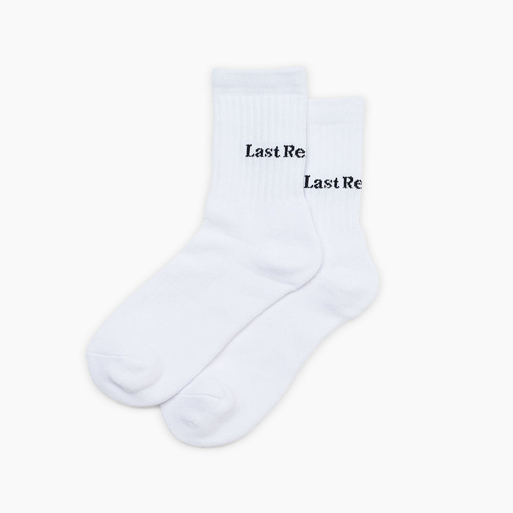 Last Resort AB Dress Socks-Script Logo (White)