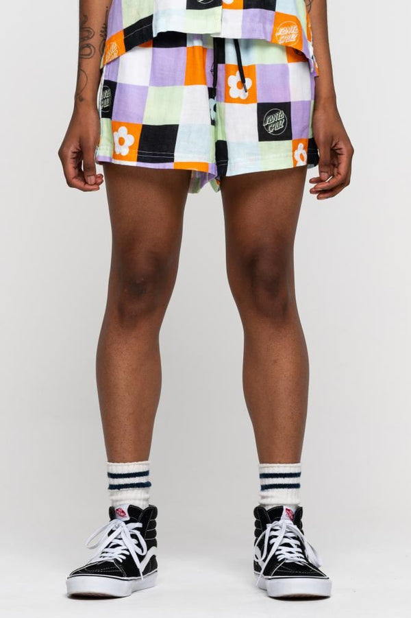 Santa Cruz Womens Shorts Patched Up Shorts - Patchwork Print - Skatewarehouse.co.uk