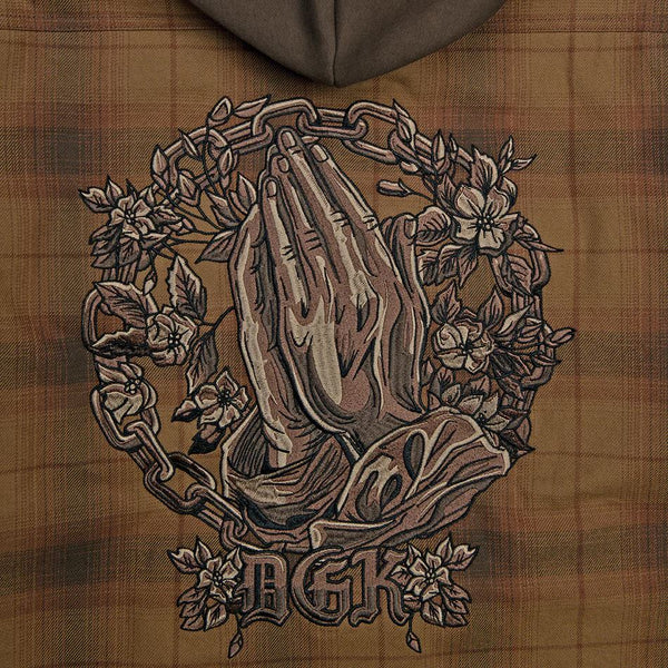DGK In Chains Flannel Shacket Brown Jacket - M