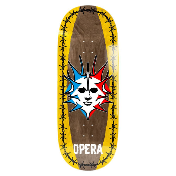 Opera Fatties Torn Spike Ex7 Brown / Yellow Skateboard Deck - 12