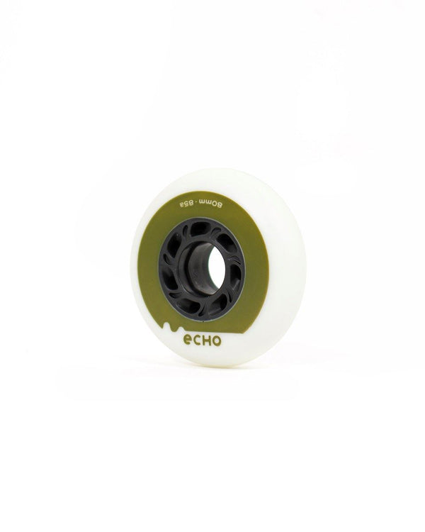 Echo Drift Wheels 80mm Pack of 4 - White / Green - Skatewarehouse.co.uk
