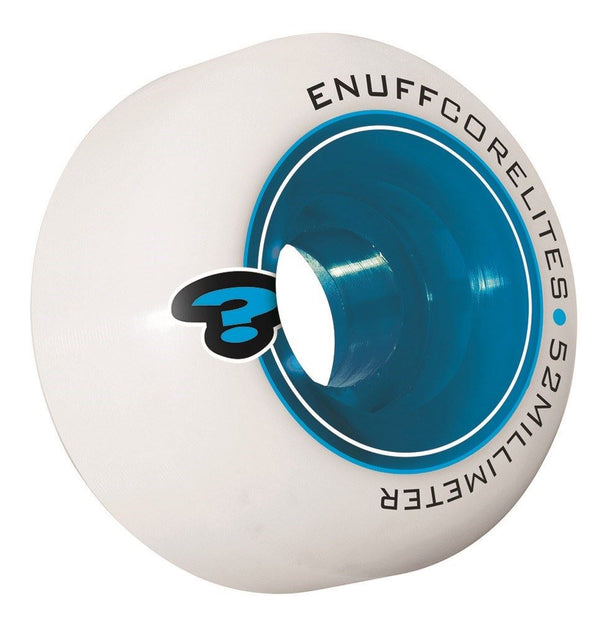 Enuff Corelites Skateboard Wheels - White / Blue - Skatewarehouse.co.uk