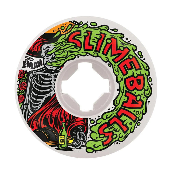Slime Balls Skateboard Wheels Emmanuel Guzman Vomit Mini 97a - White - Skatewarehouse.co.uk