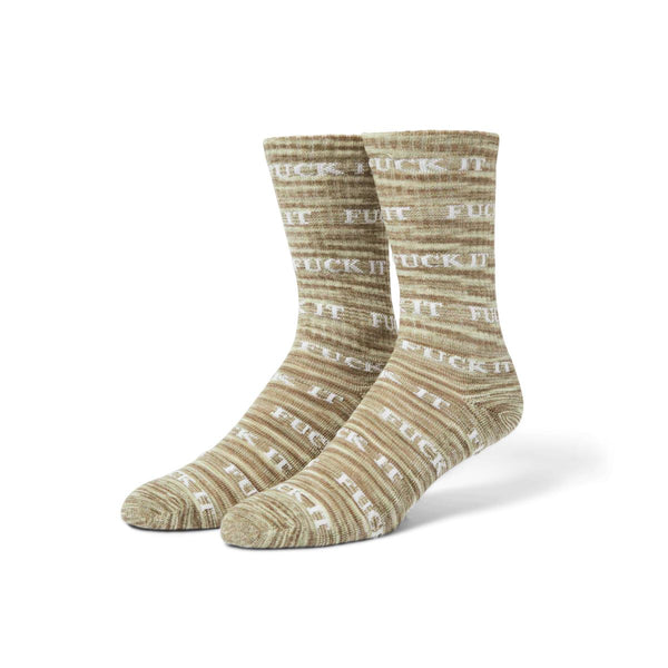 HUF Fuck It Marled Sock (Olive) - One Size