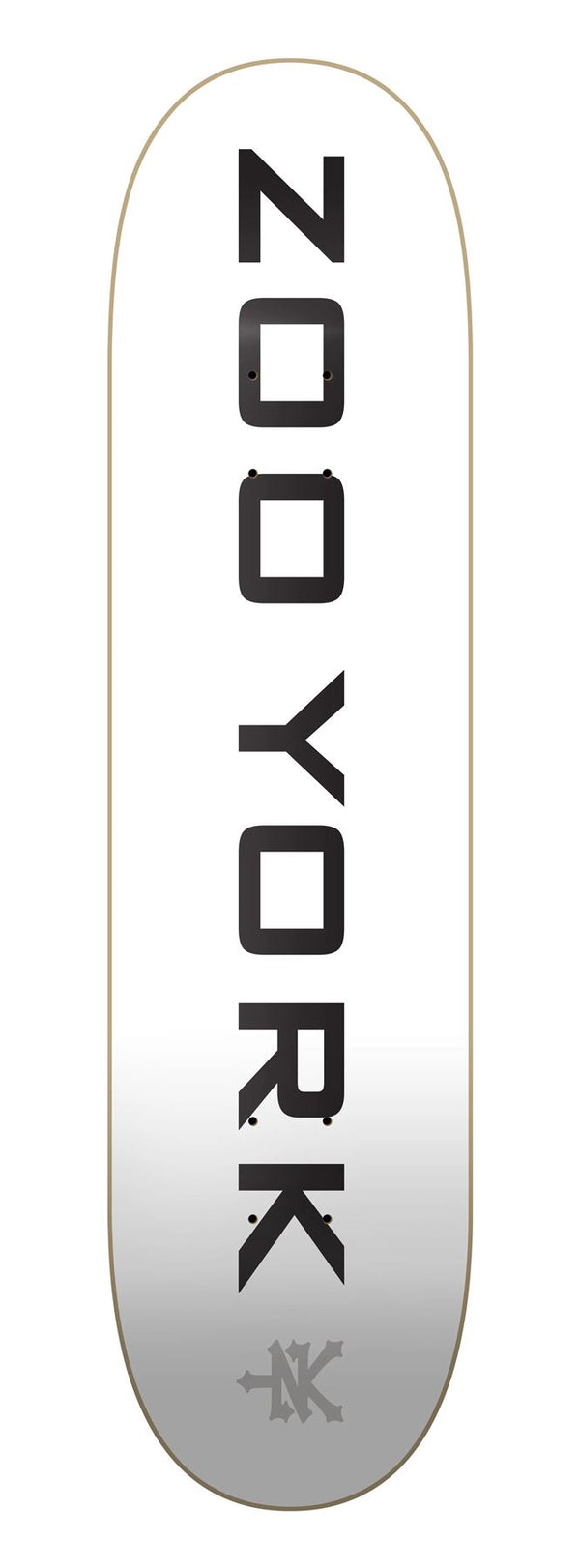 Zoo York 0G 95 Logo Block White / Black / Grey Skateboard Deck - 8.0