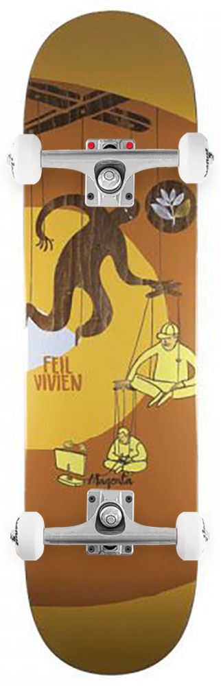 Magenta Vivien Feil Extravision Complete Skateboard - 8.25