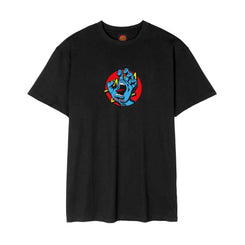 Santa Cruz T-Shirt Hand Dot Front T-Shirt - Black - Skatewarehouse.co.uk