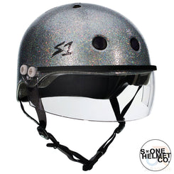 S1 Lifer Helmets inc Visor - Silver Glitter