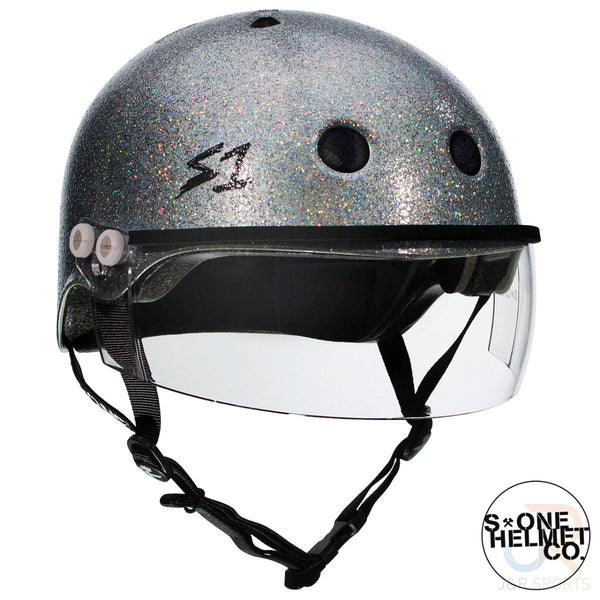S1 Lifer Helmets inc Visor - Silver Glitter