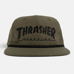 Thrasher Cap Thrasher Rope Snapback Olive / Black - O/S - Skatewarehouse.co.uk