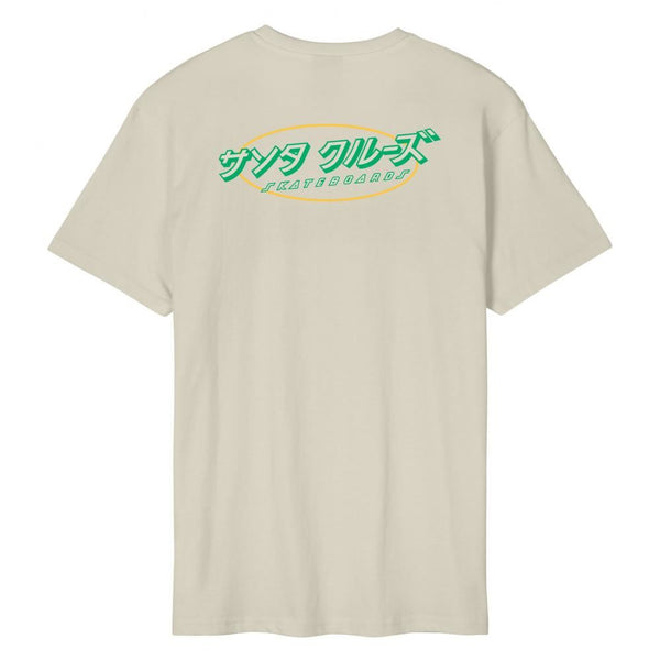 Santa Cruz T-Shirt Oval Japanese Dot T-Shirt - Natural - Skatewarehouse.co.uk
