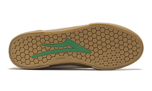 Lakai Cambridge Mid White Grass Suede Skate Shoes - Skatewarehouse.co.uk