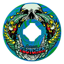 SlimeBalls Skateboard Wheels Fletcher Guest Vomit 99a - Green / Blue Swirl