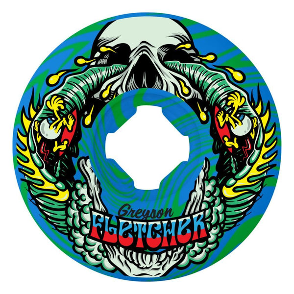 SlimeBalls Skateboard Wheels Fletcher Guest Vomit 99a - Green / Blue Swirl
