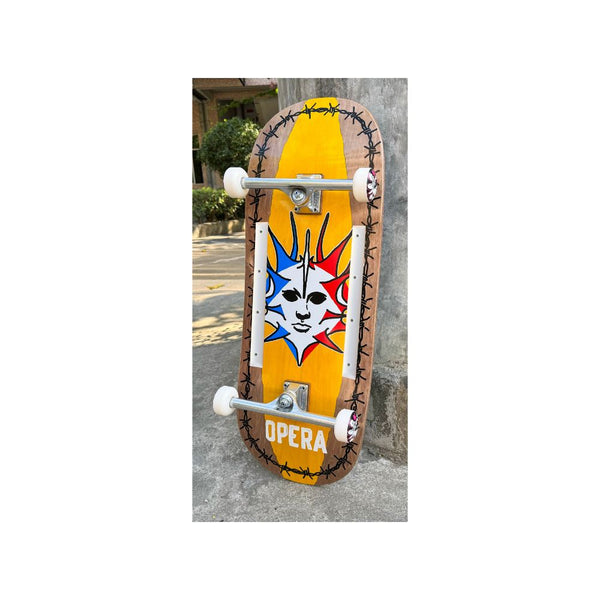 Opera Fatties Torn Spike Ex7 Brown / Yellow Complete Skateboard - 12