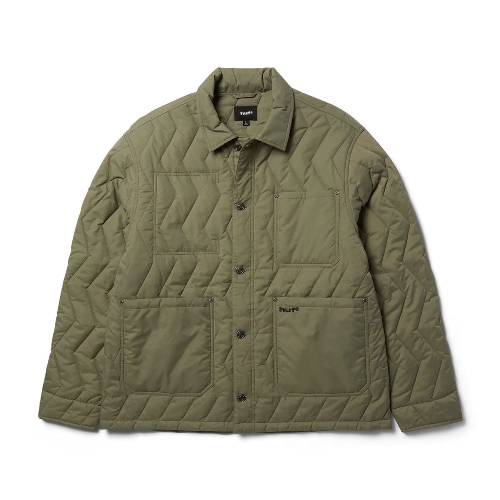 HUF Zig Zag Quilted Chore Jacket (Sage) - M