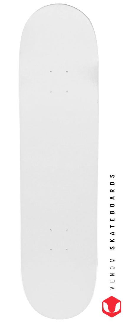 Venom Blank Skateboard Deck - Matt White - 8.0