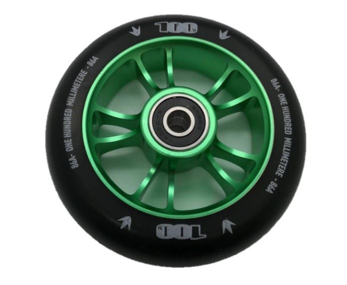 Blunt 100mm Colt (4 Pack) - Green / Black Scooter Wheel (Single)