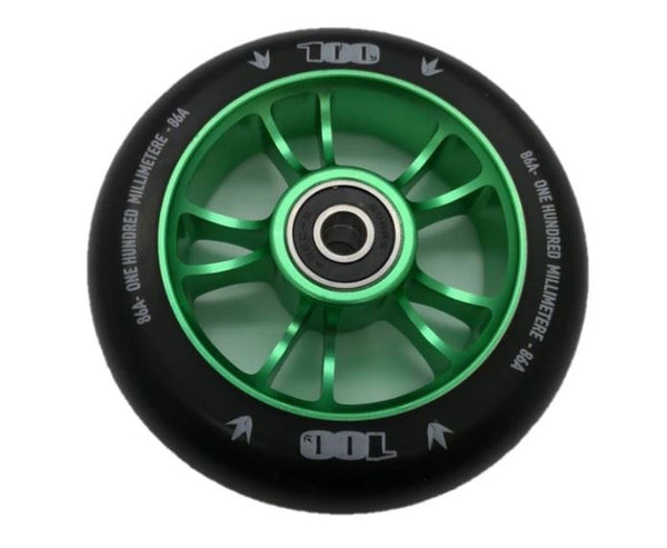 Blunt 100mm Colt (4 Pack) - Green / Black Scooter Wheel (Single)