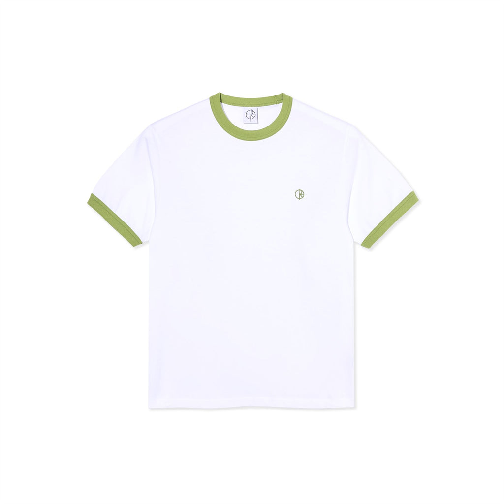 Polar Skate Co Ringer Tee (White / Peridot) - S