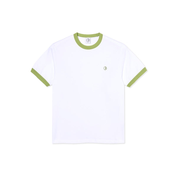 Polar Skate Co Ringer Tee (White / Peridot) - S