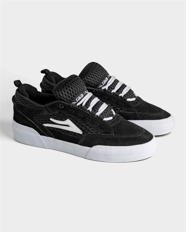 Lakai Aran Skate Shoes Black White Suede