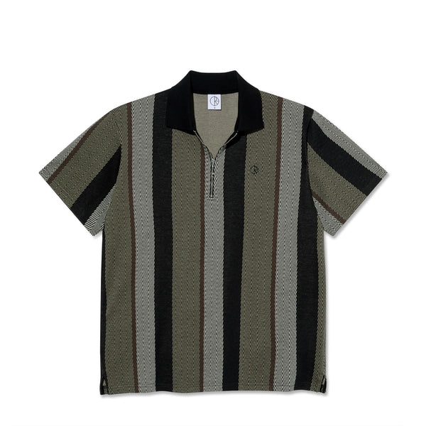 Polar Skate Co Jacques Polo Shirt | Herringbone (Khaki Green) - M