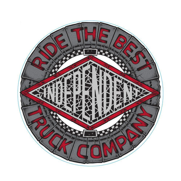 Independent Stickers Mako Tile (10 Pack) Grey / Red - 4.6 - Skatewarehouse.co.uk