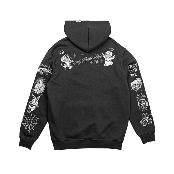 DGK Crazy Life Hooded Fleece Black Hoodie - S