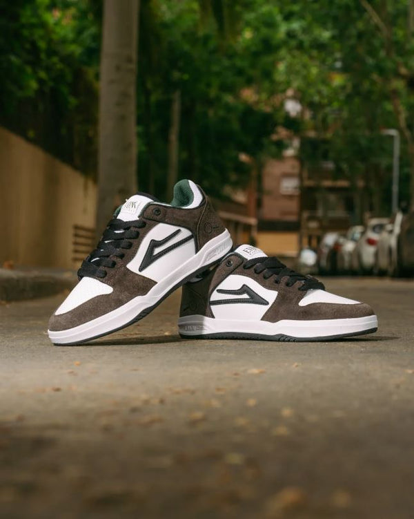 Lakai Telford Low Skate Shoes Evon Martinez Brown White