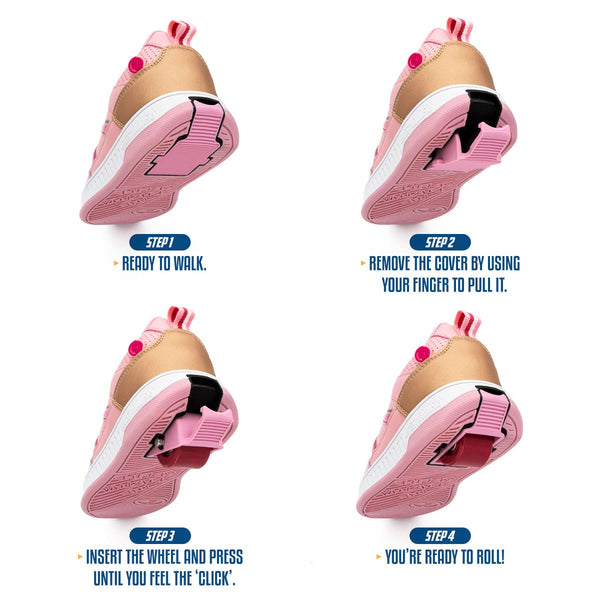 Breezy Rollers Shoes With Wheels - Splatter - White / Pink - Skatewarehouse.co.uk