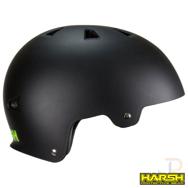 Harsh ABS Helmet - Matt Black with Black Straps