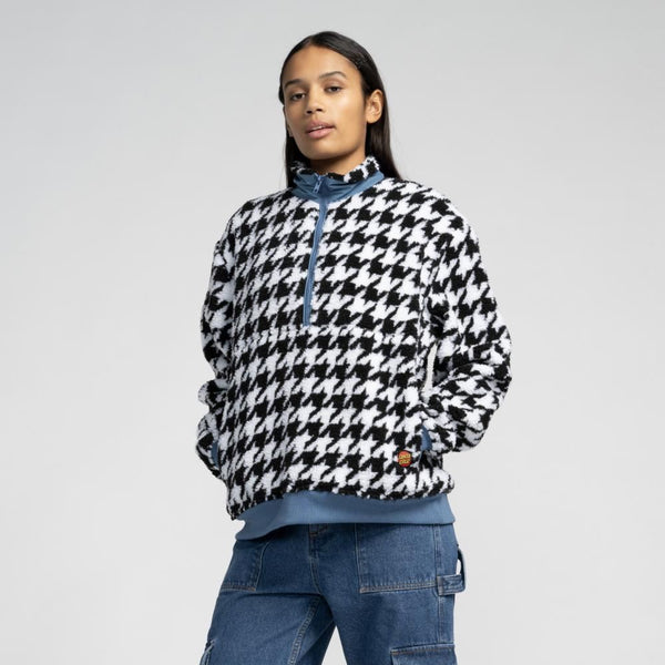 Santa Cruz Womens Jacket Astra Sherpa Fleece - Black / White - Skatewarehouse.co.uk