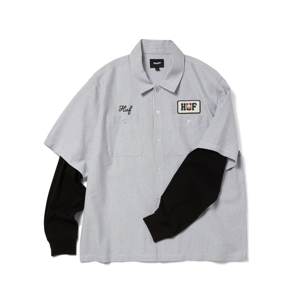 HUF Spitfire Union Work Shirt (Black / White) - M