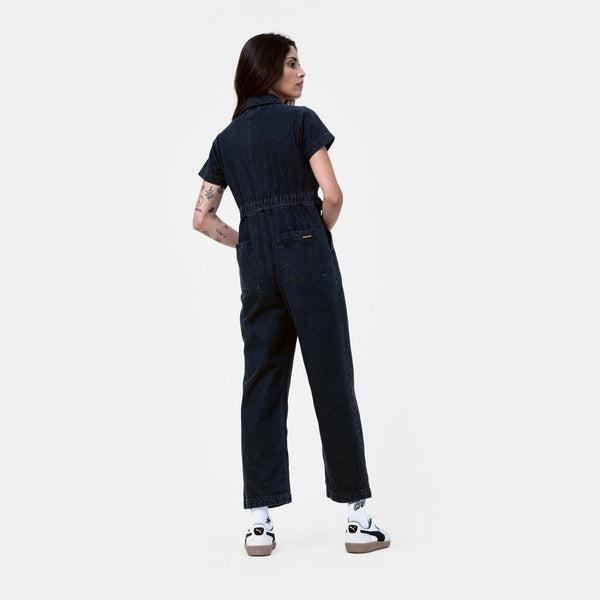 Santa Cruz Womens Jumpsuit Line Up Utility Jumpsuit - Black Wash - Skatewarehouse.co.uk