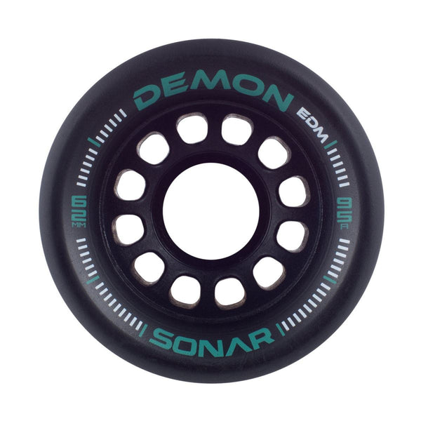 Sonar (4) Demon Edm - Black / 95a Skateboard Wheels - 62mm