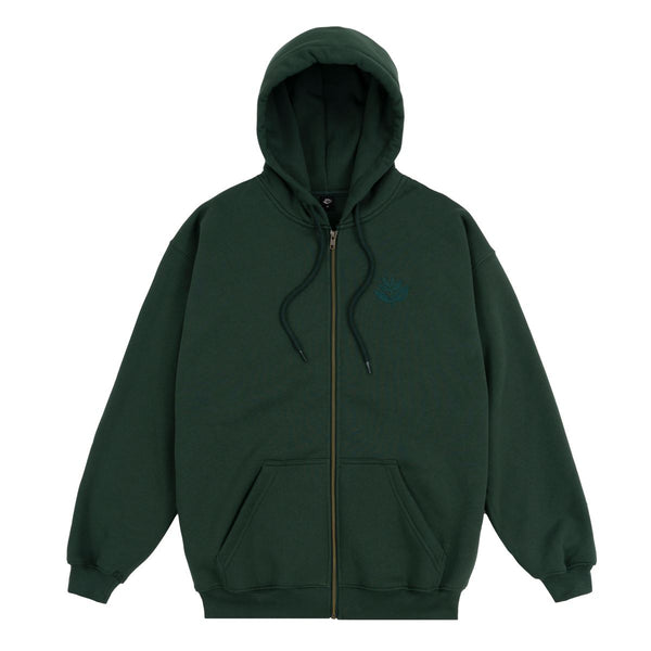 Magenta Patch Zipped Hoodie Green - Skatewarehouse.co.uk