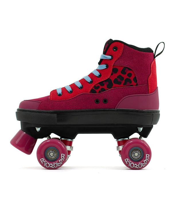 Rio Roller Beats Quad Skates - Red / Leopard