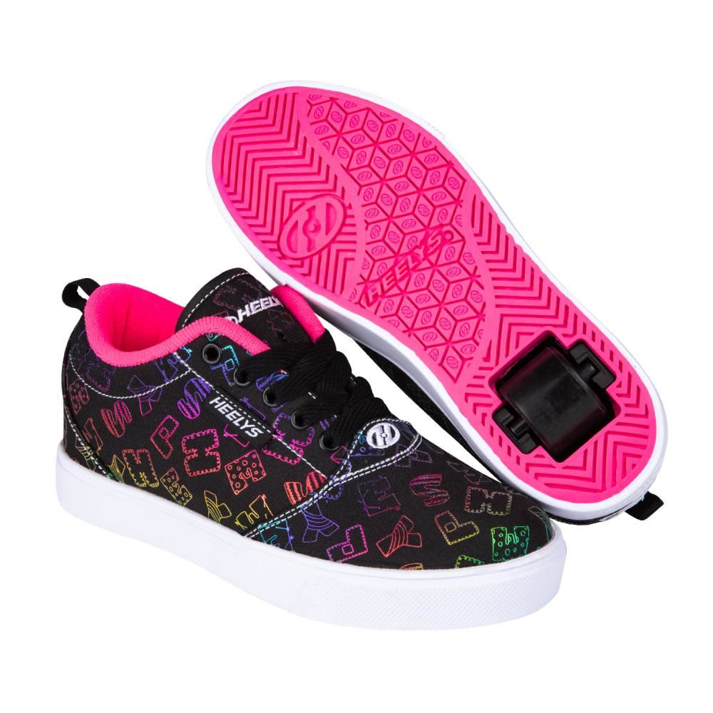 Heelys Pro 20 Prints  - Black / Rainbow / Neon Pink - Skatewarehouse.co.uk
