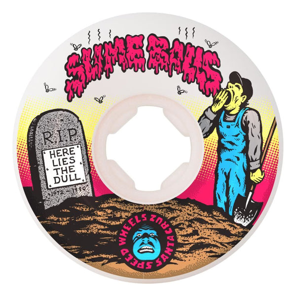 Slime Balls Skateboard Wheels Death Of Dull Vomits 95a - White - Skatewarehouse.co.uk