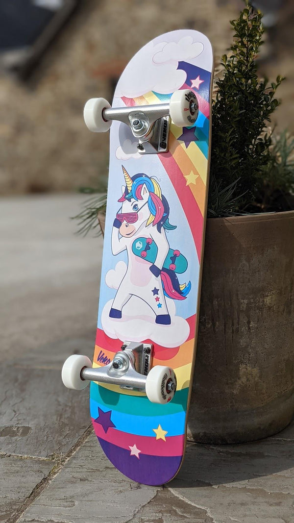 Venom Junior Kids Complete Skateboard - Unicorn - 7.25
