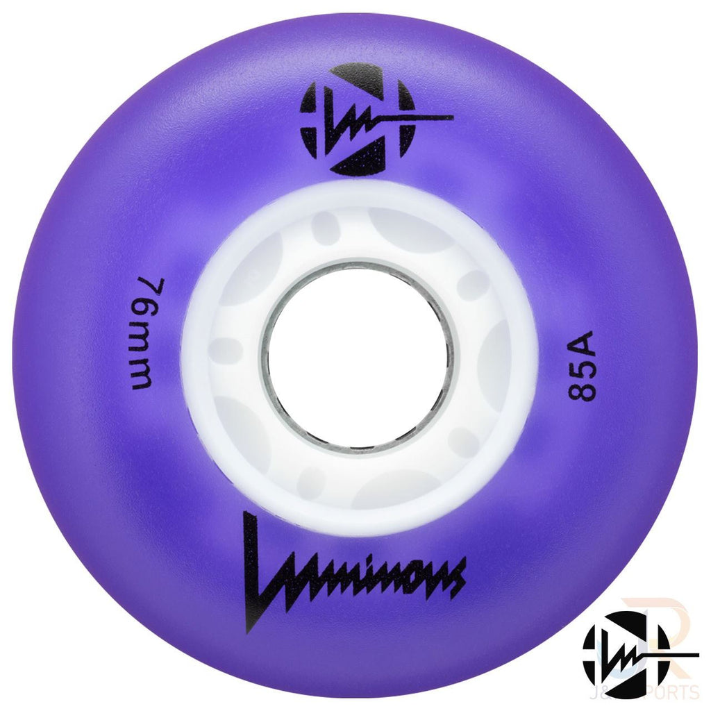 Luminous Led Inline Wheel (Set of 4 Wheels) - Purple - 76Mm/85A - Skatewarehouse.co.uk