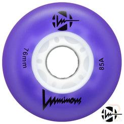 Luminous Led Inline Wheel (Set of 4 Wheels) - Purple - 76Mm/85A - Skatewarehouse.co.uk