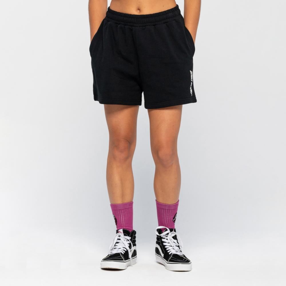 Santa Cruz Womens Shorts Strip II Shorts - Black - Skatewarehouse.co.uk