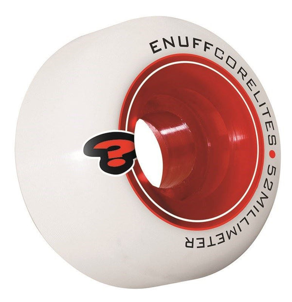 Enuff Corelites Skateboard Wheels - White / Red - Skatewarehouse.co.uk