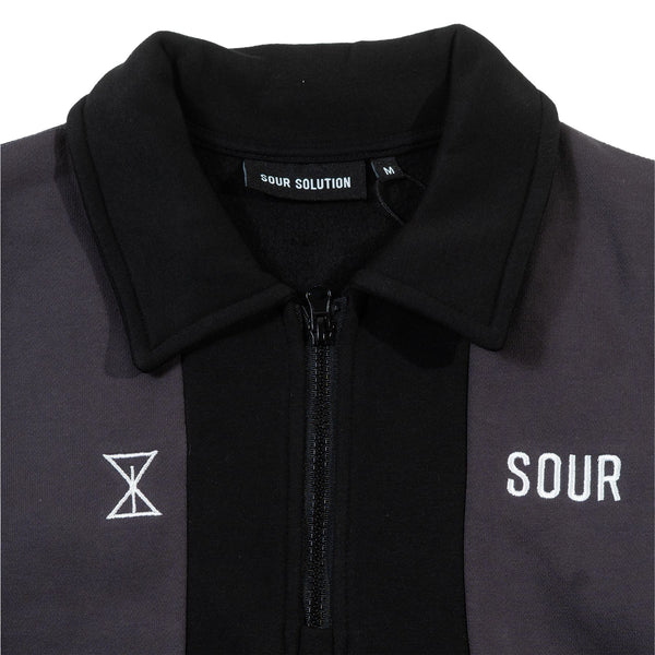 Sour Solution Collar Quarter Zip Black / Grey