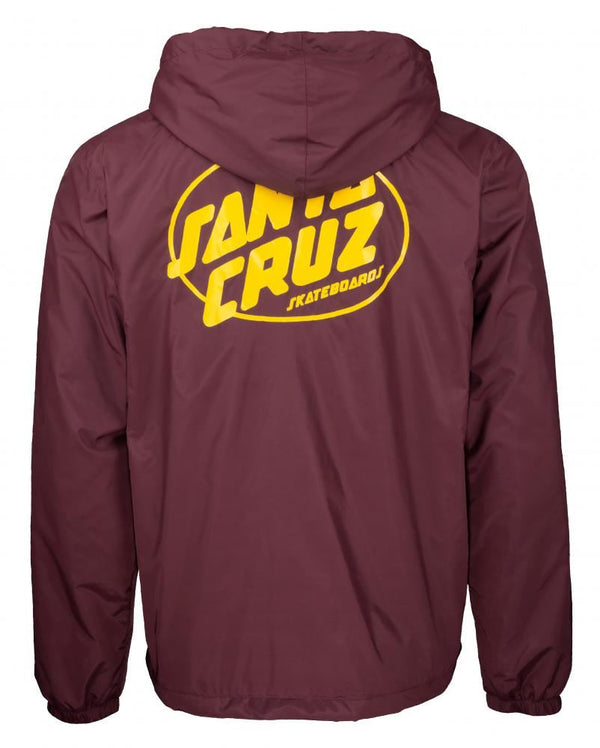 Santa Cruz Jacket Club Oval Dot Jacket - Burgundy - Skatewarehouse.co.uk