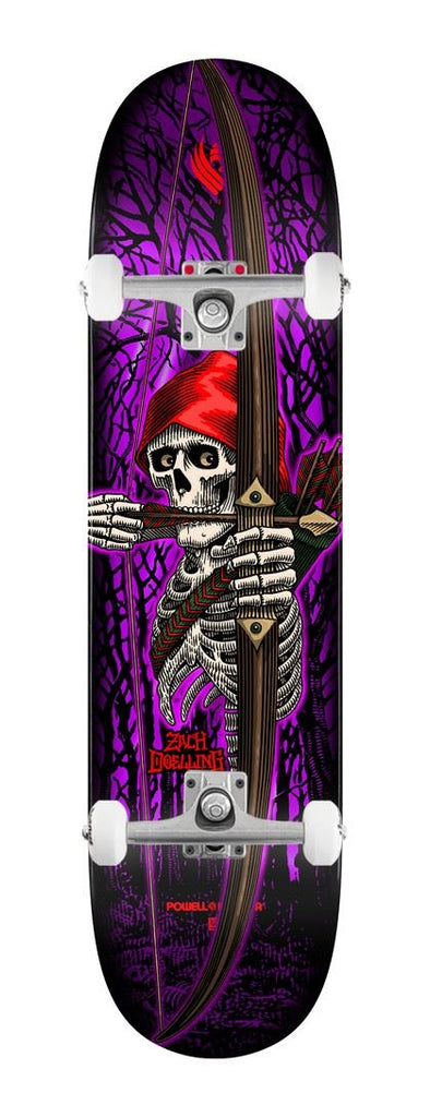 Powell Peralta FLIGHT Zach Doelling Archer Purple Foil K26 Concave x Venom Custom Complete Skateboard - 8"
