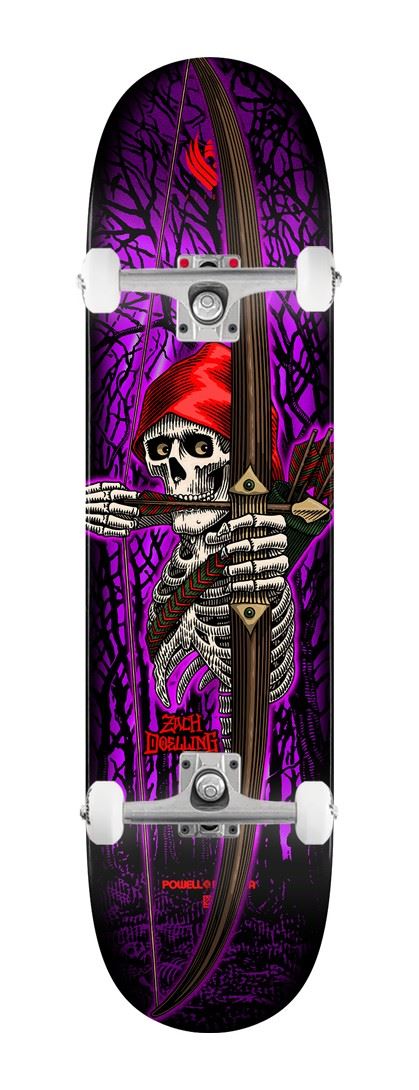 Powell Peralta FLIGHT Zach Doelling Archer Purple Foil K26 Concave x Venom Custom Complete Skateboard - 8"